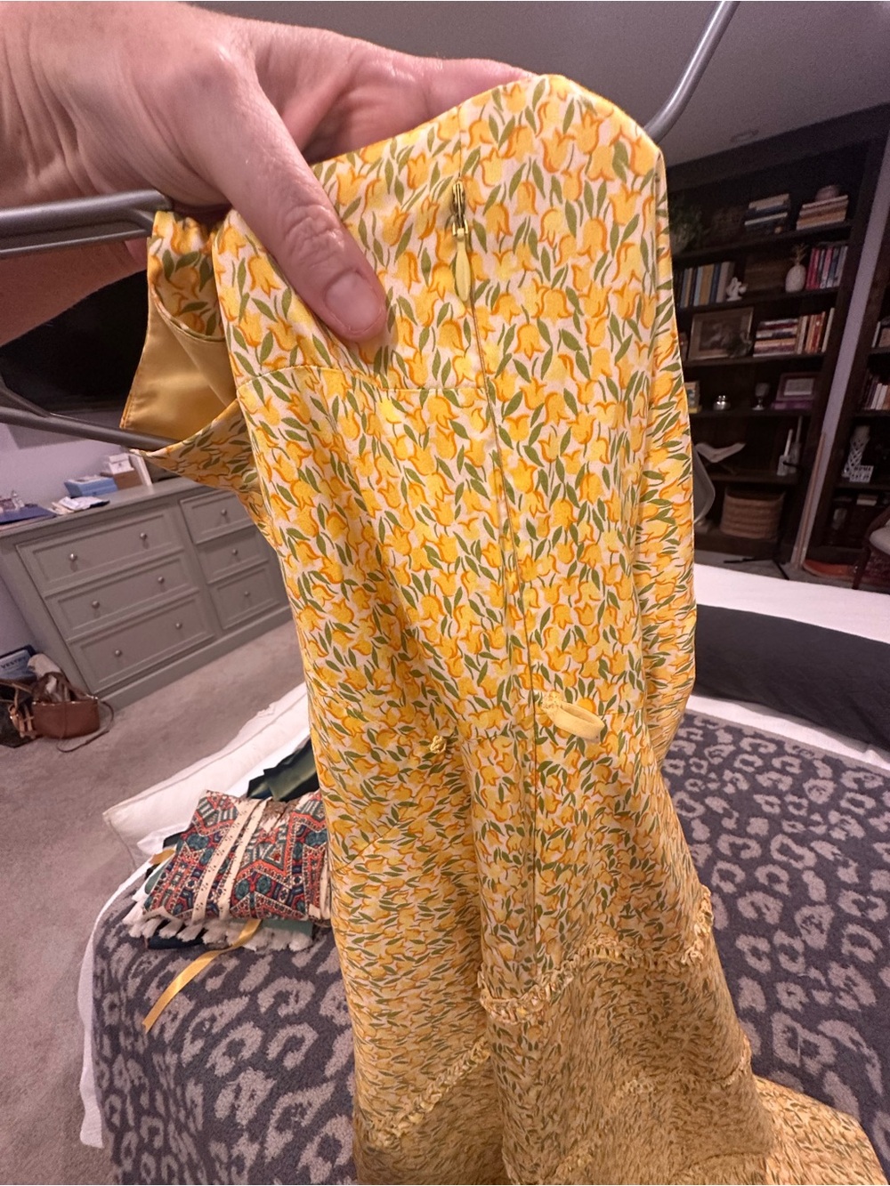 Liz Claiborne Yellow Floral Tie-Front Midi Dress - Picture 4 of 4